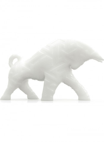 3D Bull Pattern Sculpture white 11.8 x 7.3inch