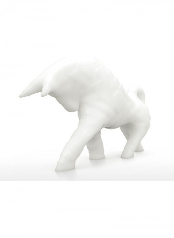 3D Bull Pattern Sculpture white 11.8 x 7.3inch
