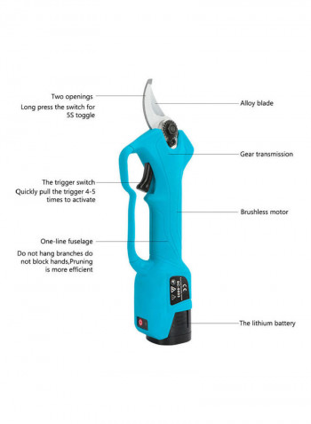 Cordless Electric Pruning Shear Blue/Black