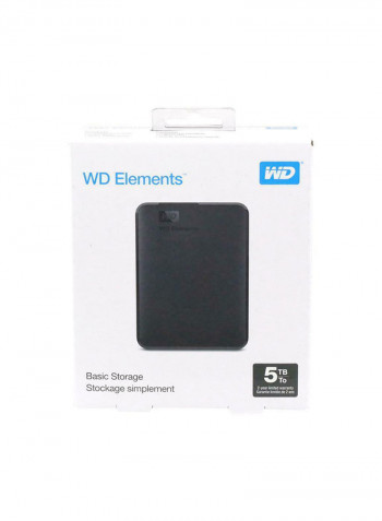 5TB Elements Portable Hard Drive USB 3.0 Black