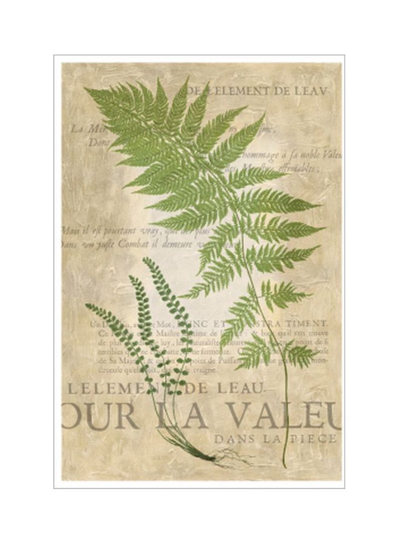 Fern Folio II Wall Poster Green/Beige 80x90x3.5centimeter
