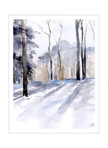 Winter Light I Wall Poster Blue/Grey/Beige 80x90x3.5centimeter