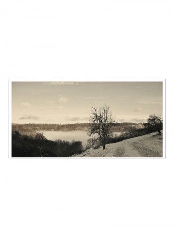 Foggy Mountain I Wall Poster Beige/Black 90x75x3.5centimeter