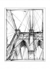 Graphic Architectural Study III Wall Poster Black/White 80x90x3.5centimeter