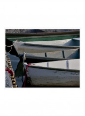 Wooden Rowboats VII Wall Poster White/Green/Black 90x70x3.5centimeter