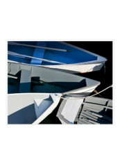 Wooden Rowboats XV Wall Poster Blue/Grey/White 90x70x3.5centimeter