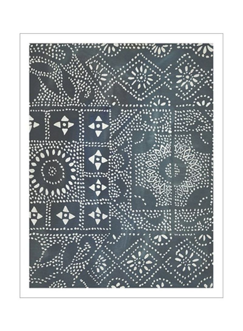 Batik Cloth II Poster Blue/White 80x90x3.5centimeter