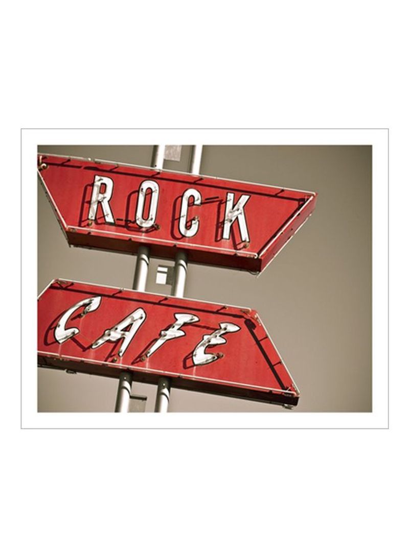 Cafe Rock I Poster Red/White/Brown 85x80x3.5centimeter