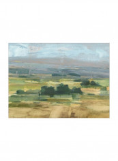 Valley View II Wall Poster Green/Blue/Beige 90x80x3.5centimeter