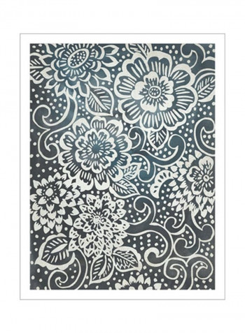 Floral Batik I Poster Blue/White 80x90x3.5centimeter