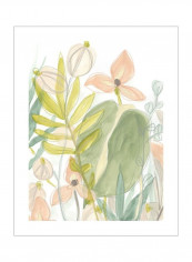 Island Flora II Poster Green/Pink/Yellow 80x90x3.5centimeter
