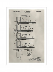 Patent Pipe Poster Beige/Black 80x90x3.5centimeter