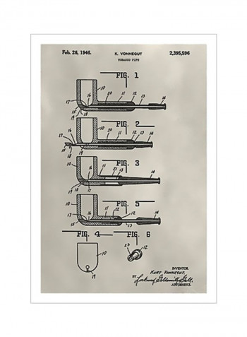 Patent Pipe Poster Beige/Black 80x90x3.5centimeter