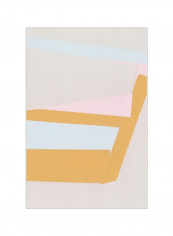 Soft Blocks I Wall Poster Grey/Orange/Blue 80x90x3.5centimeter