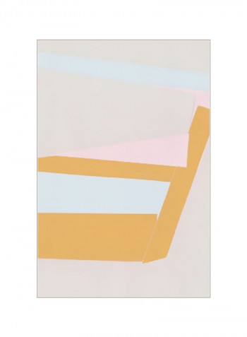 Soft Blocks I Wall Poster Grey/Orange/Blue 80x90x3.5centimeter