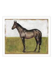 Equestrian Studies IV Wall Poster Brown/Green/Blue 85x80x3.5centimeter