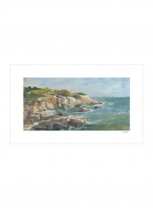 Impasto Ocean View I Wall Poster Blue/Beige 90x75x3.5centimeter