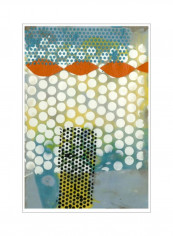 Translucent Abstraction I Wall Poster White/Blue/Orange 80x95x3.5centimeter