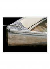 Wooden Rowboats IV Wall Poster Black/Brown/White 90x70x3.5centimeter