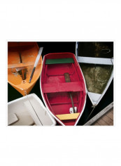 Wooden Rowboats XI Wall Poster Red/Yellow/White 90x70x3.5centimeter