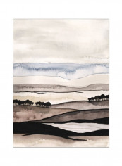 Watercolor Strata I Wall Poster Beige/Brown/Black 80x90x3.5centimeter