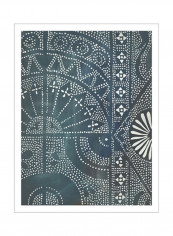 Batik Cloth I Poster Blue/White 80x90x3.5centimeter