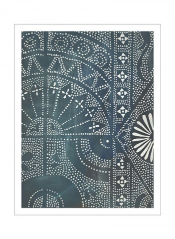 Batik Cloth I Poster Blue/White 80x90x3.5centimeter