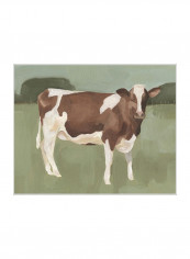 Bovine Field II Poster Brown/Green/White 85x80x3.5centimeter