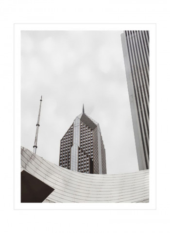 Chicago Monotone I Poster Black/White 80x90x3.5centimeter