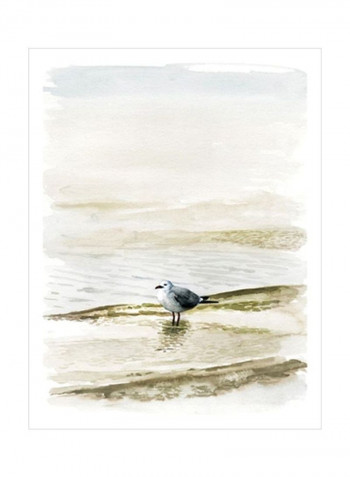 Coastal Gull II Wall Poster Green/White 80x90x3.5centimeter