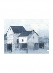 Indigo Barns I Wall Poster Blue/White 90x80x3.5centimeter