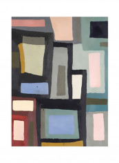 Color Blocking III Wall Poster Blue/Brown/Grey 80x90x3.5centimeter