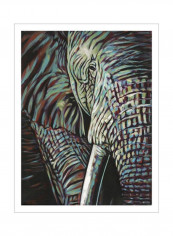 Powerful Wildlife I Poster Black/Green/Blue 80x90x3.5centimeter