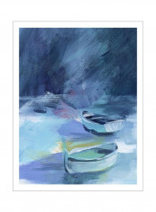 Cove Boats II Poster Blue/Green 80x90x3.5centimeter