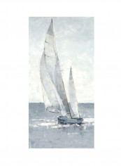 Grey Seas I Poster Grey/White 80x95x3.5centimeter