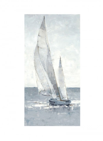 Grey Seas I Poster Grey/White 80x95x3.5centimeter