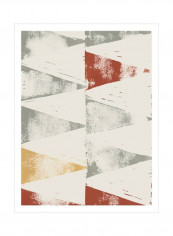 Fall Triad II Wall Poster Grey/Red/Yellow 80x90x3.5centimeter