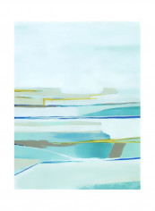 Seafarers Layers I Wall Poster Blue/Yellow 80x90x3.5centimeter