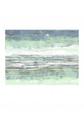 Seascape Striations II Wall Poster Green/White/Blue 90x80x3.5centimeter