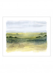 Golden Strata I Poster Green/Blue 85x80x3.5centimeter