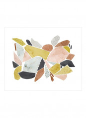 Tuscan Terazzo II Wall Poster Pink/Yellow/Grey 85x80x3.5centimeter
