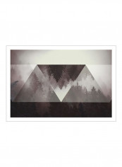 Hill Wall Poster Grey/Pink 90x80x3.5centimeter