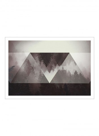 Hill Wall Poster Grey/Pink 90x80x3.5centimeter