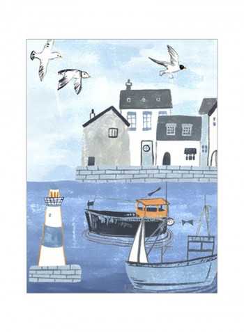 Sailors Rest IV Wall Poster Blue/Grey/White 80x90x3.5centimeter