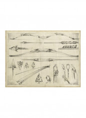 Arrow Schematic II Wall Poster Beige/Grey 90x80x3.5centimeter