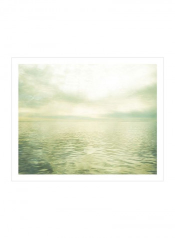 Calm Waters I Wall Poster Green/White 85x80x3.5centimeter