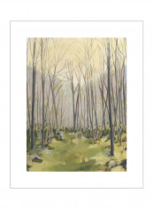 Delicate Forest II Wall Poster Green/Yellow/Grey 80x90x3.5centimeter