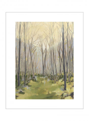 Delicate Forest II Wall Poster Green/Yellow/Grey 80x90x3.5centimeter