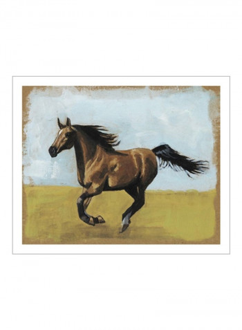 Equestrian Studies II Wall Poster Brown/Green/Blue 85x80x3.5centimeter