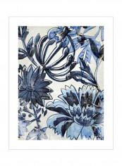 Indigo Porcelain II Wall Poster Blue/Beige/Black 80x90x3.5centimeter